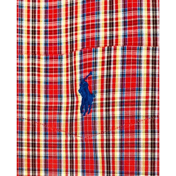 Ralph Lauren Blake Men's XXL Red Plaid‎ Button Down Shirt 100% Cotton Preppy - Picture 6 of 12